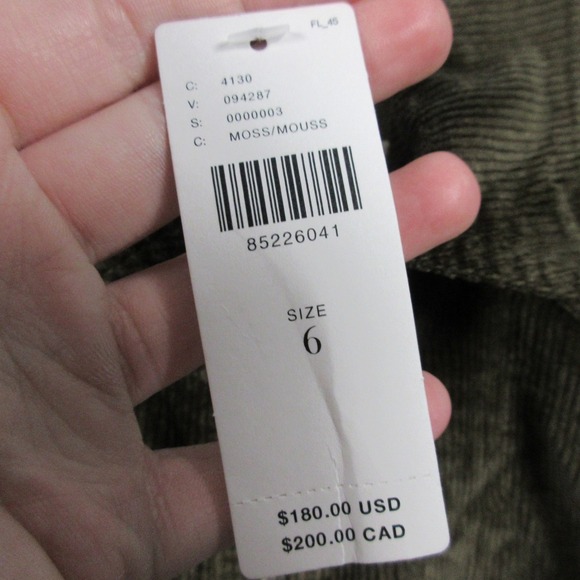 Anthropologie Pilcro Corduroy Dress 6 Green Cotton Zip-up Casual Career Boho 538 - Picture 5 of 13